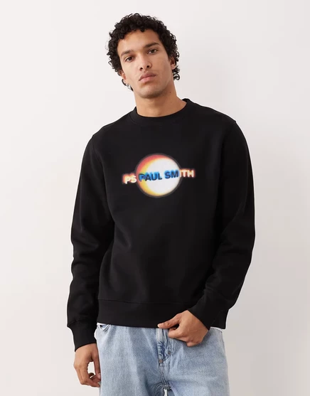  Толстовка PS Paul Smith eclipse с графическим принтом черного цвета black