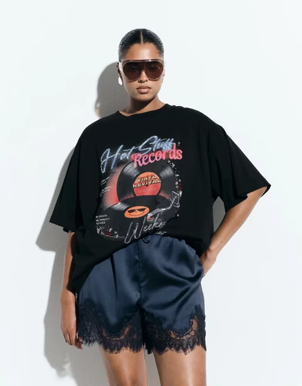 Женская футболка ASOS DESIGN Curve оверсайз, черная