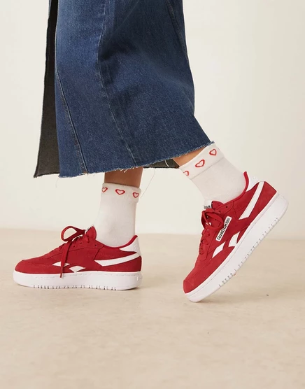 Кроссовки Reebok Club C Double Revenge Burgundy And White burgundy