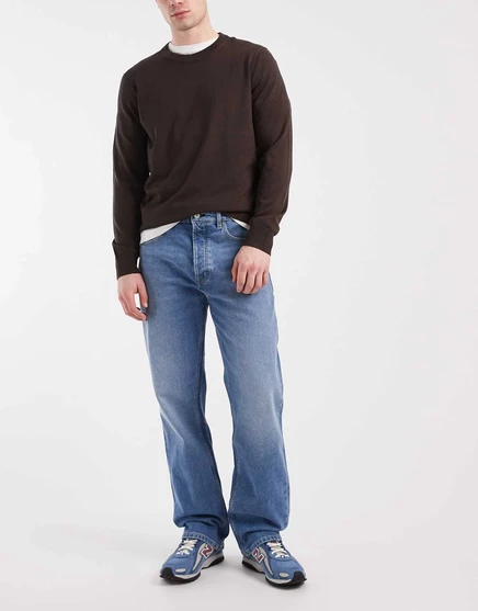 Мужские джинсы tommy jeans otis прямого кроя, средне-голубые