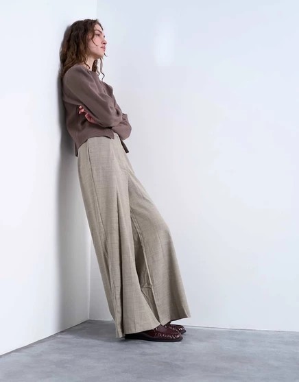 Очень широкие брюки премиум-класса Topshop с запахом из камня stone