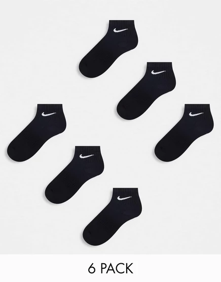 Мужские носки Nike 6 пар укороченные, чёрные