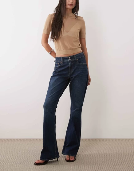 Джинсы Abercrombie & Fitch curve love со средней посадкой, винтажного синего цвета