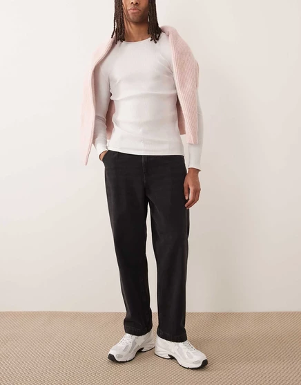 Мужские джинсы ASOS Design Relaxed Tapered, черные