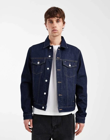 Мужская джинсовая куртка Tommy Jeans Trucker, тёмно-синяя