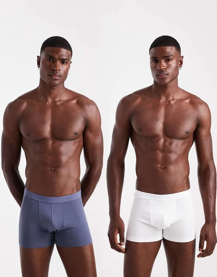 Дизайнерские трусы-боксеры ASOS из 2 упаковок синего и белого цветов blue/white