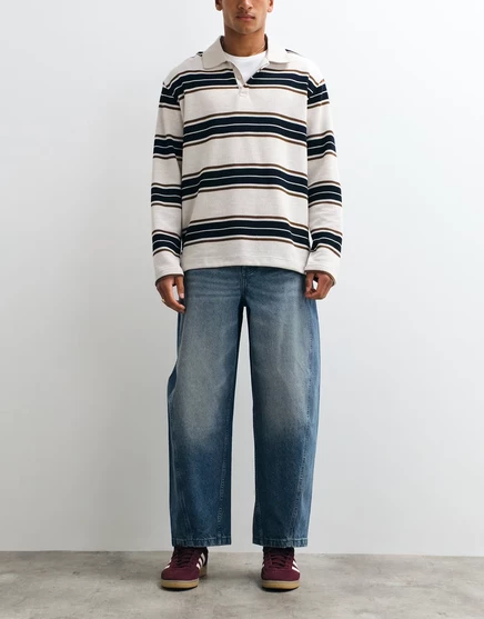 Мужские джинсы ASOS Design Barrel средняя стирка, синие