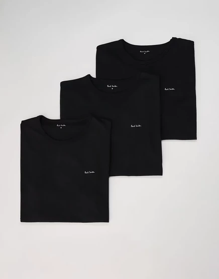 PS Paul Smith 3 упаковки обычных футболок черного цвета black
