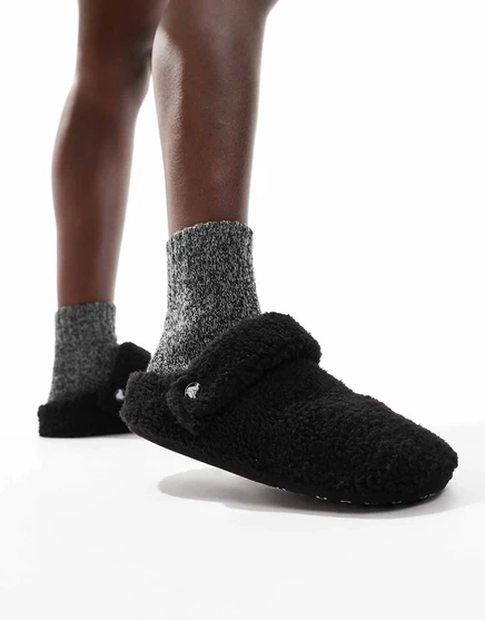Классические уютные тапочки Crocs унисекс черного цвета Black 