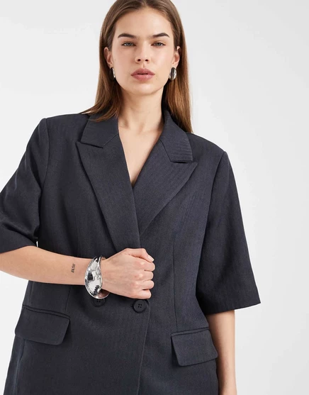 Женский блейзер Vero Moda Oversized, темно-серый меланж