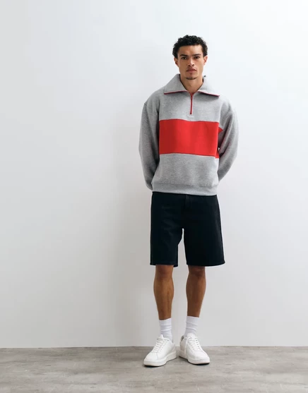 Мужской свитшот ASOS Design с полумолнией, серый