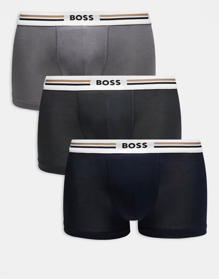 Мужские боксер‑брифы BOSS Bodywear Revive 3 шт., синий/серый