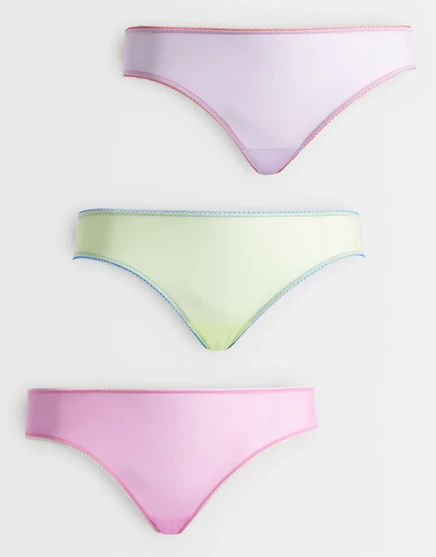 Женские трусы ASOS Curve бразильские 3 шт. лил/син/лайм