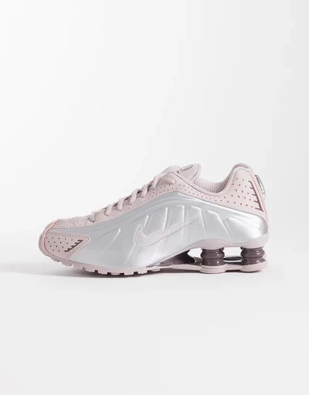 Мужские кроссовки Nike Shox R4, серебристо-розовые
