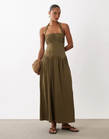 Женское платье ASOS Design миди с декольте‑сердечком, ржавое