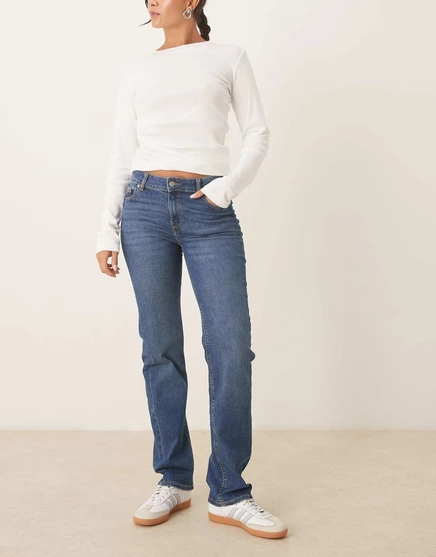 JJXX Красивые узкие прямые джинсы средне-синего цвета mid blue