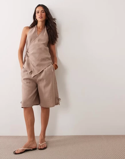 Женские бермуды ASOS Design, цвета мокко