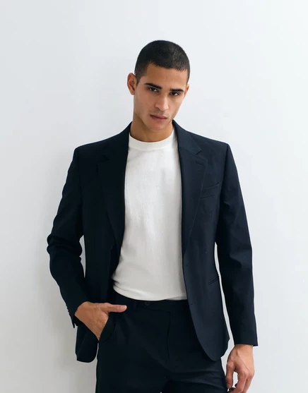 Мужской пиджак ASOS Design Slim, темно-синий