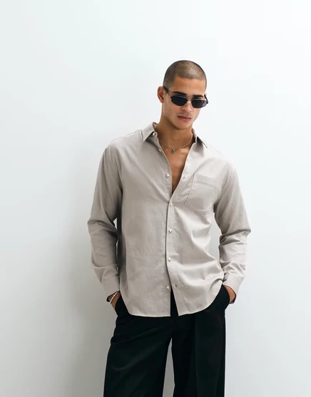 Мужская рубашка ASOS Design, текстурная, бежевая