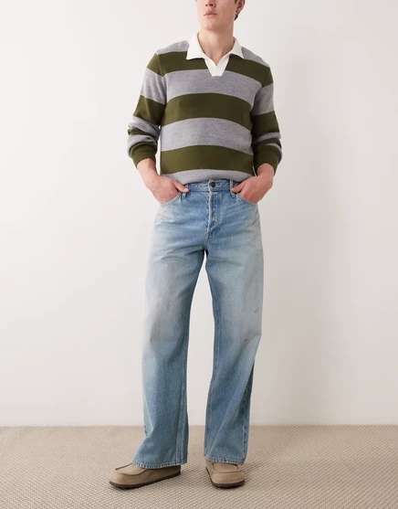 Мужские джинсы Jack & Jones Dave широкие, средне-голубые