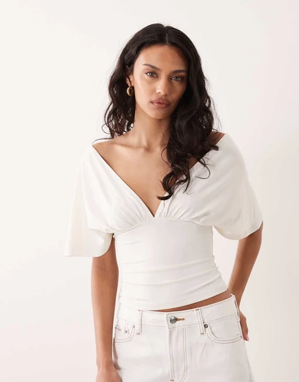 Женский топ ASOS Design с завязкой на спине, кремовый