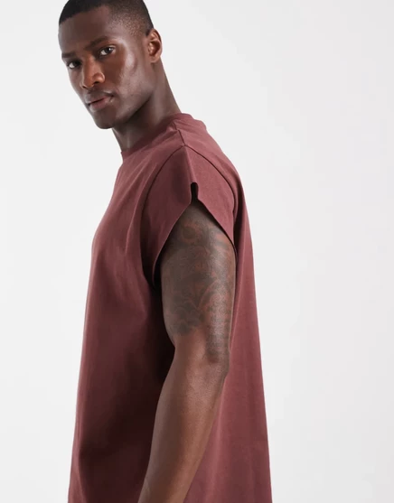 Мужская майка ASOS Design объемная плотная, коричневая