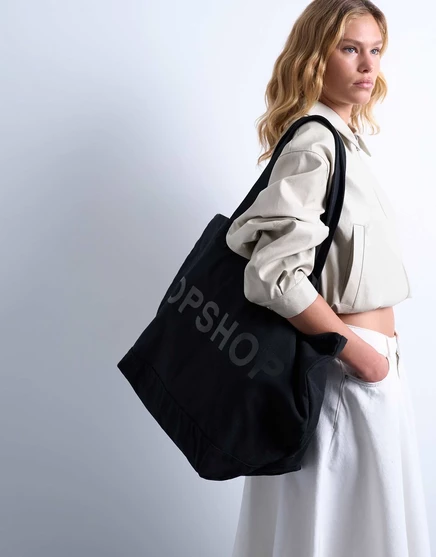 Сумка-тоут Topshop черного цвета black