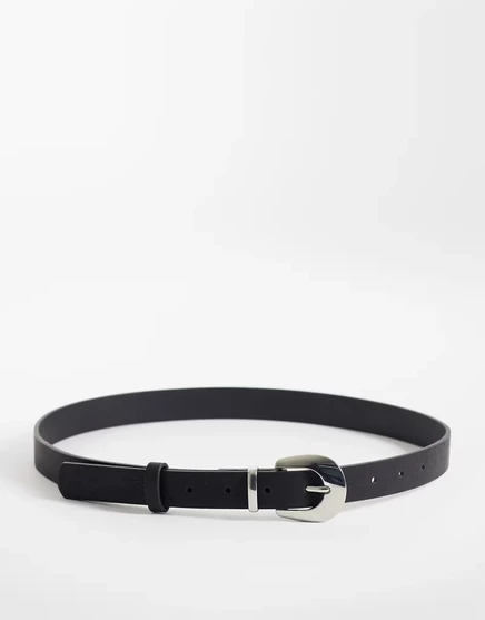 Женский узкий ремень my accessories вестерн, черный