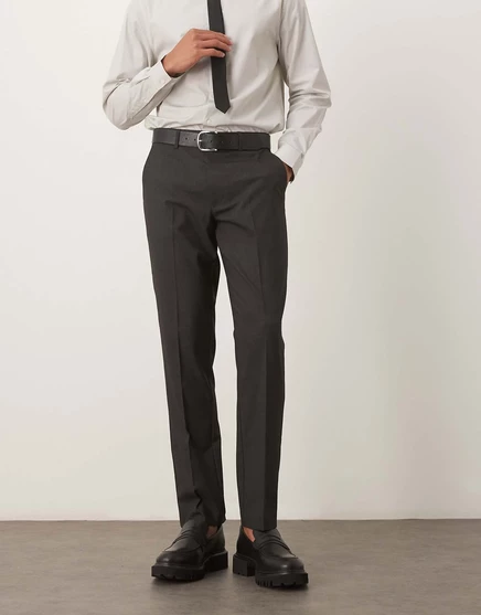 Узкие брюки от костюма ASOS DESIGN серого цвета gray