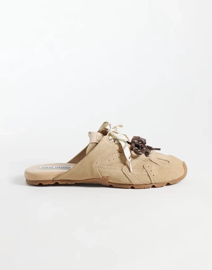 Кроссовки-слипоны Steve Madden Atlas без спинки из бежевой замши beige suede *