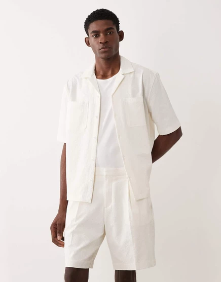 Мужские классические шорты ASOS Design из сеерсакера, белые