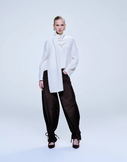 ДИЗАЙНЕРСКИЕ джинсы ASOS с завязками на щиколотках шоколадно-коричневого цвета brown