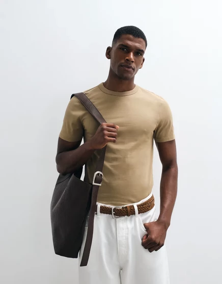 Мужская футболка ASOS Design breatheMAX Lite облегающая, сепия
