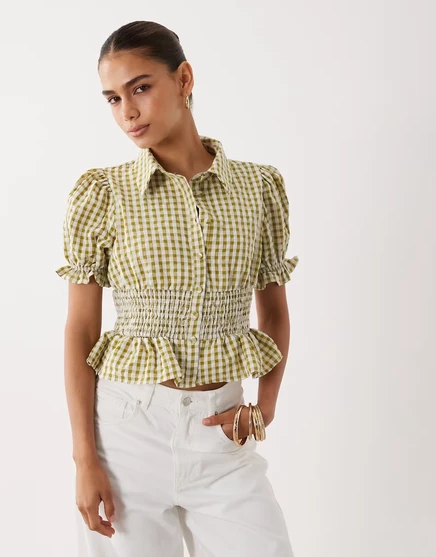Женская блузка Miss Selfridge со сборками, клетка