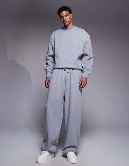 Спортивные штаны ASOS Design широкие, серый меланж