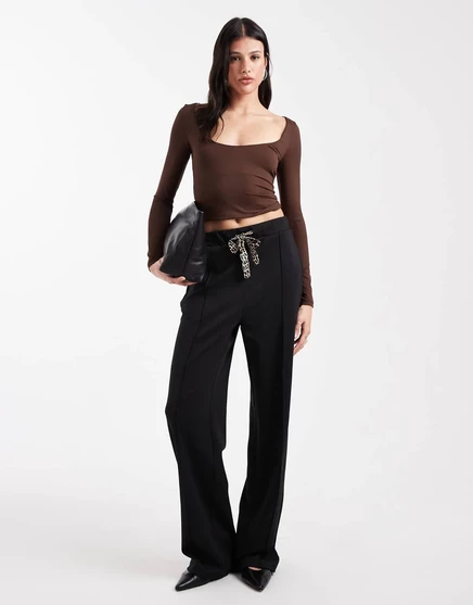 Женские брюки Only Tall, леопардовые, черные