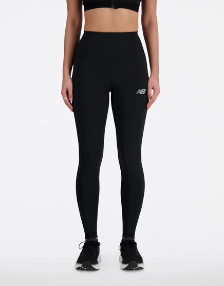 Леггинсы New Balance Sport Sleek с высокой талией, черные