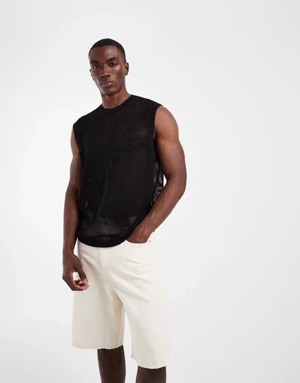 Мужская майка ASOS Design, черная с цветочным принтом