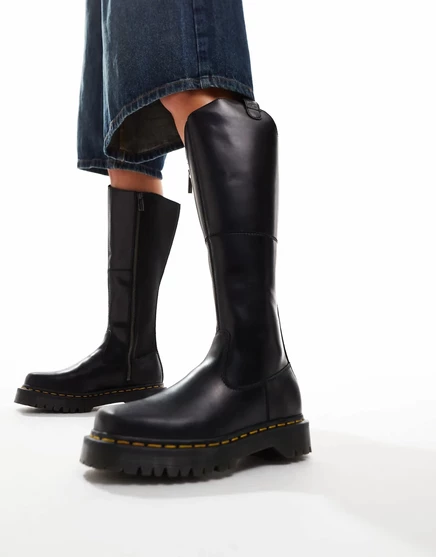 Черные сапоги до колен от Dr Martens Amaayah black