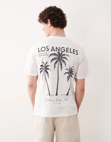 Мужская футболка Jack & Jones с принтом Los Angeles, белая