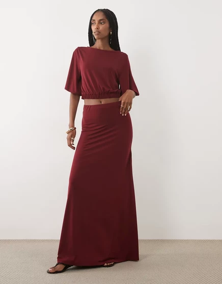 Женская макси-юбка Miss Selfridge, сливовая