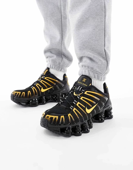 Кроссовки Nike Shox TL черного и оранжевого цветов black
