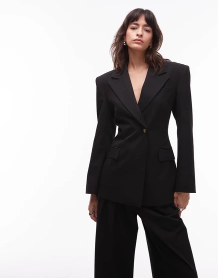 Женский приталенный пиджак ASOS Design, черный