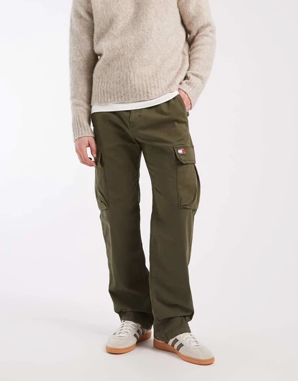 Холщовые брюки-карго Tommy Jeans Otis зеленого цвета  mgreen