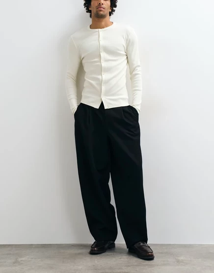 Мужские широкие брюки ASOS Design с защипами, черные