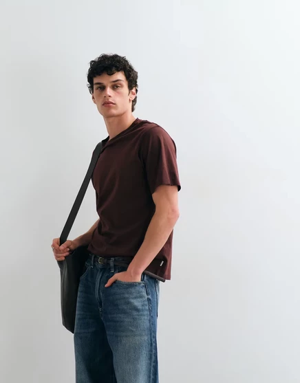 Мужская футболка Jack & Jones Essentials, бордовая