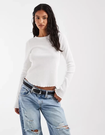Женский лонгслив Free People Easy Does It, белый