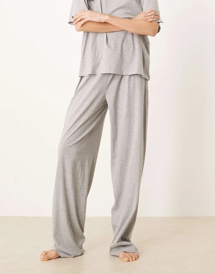 Женские пижамные штаны ASOS Tall из хлопка, серый меланж