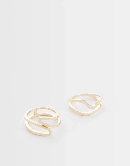 Женские кольца ASOS Design набор из 2, волнистые, золотистые