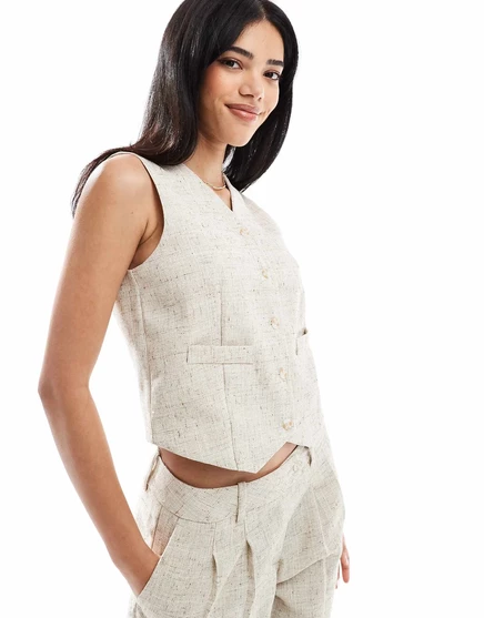 Жилет на заказ от Vero Moda цвета овсянки - часть комплекта  oatmeal melange